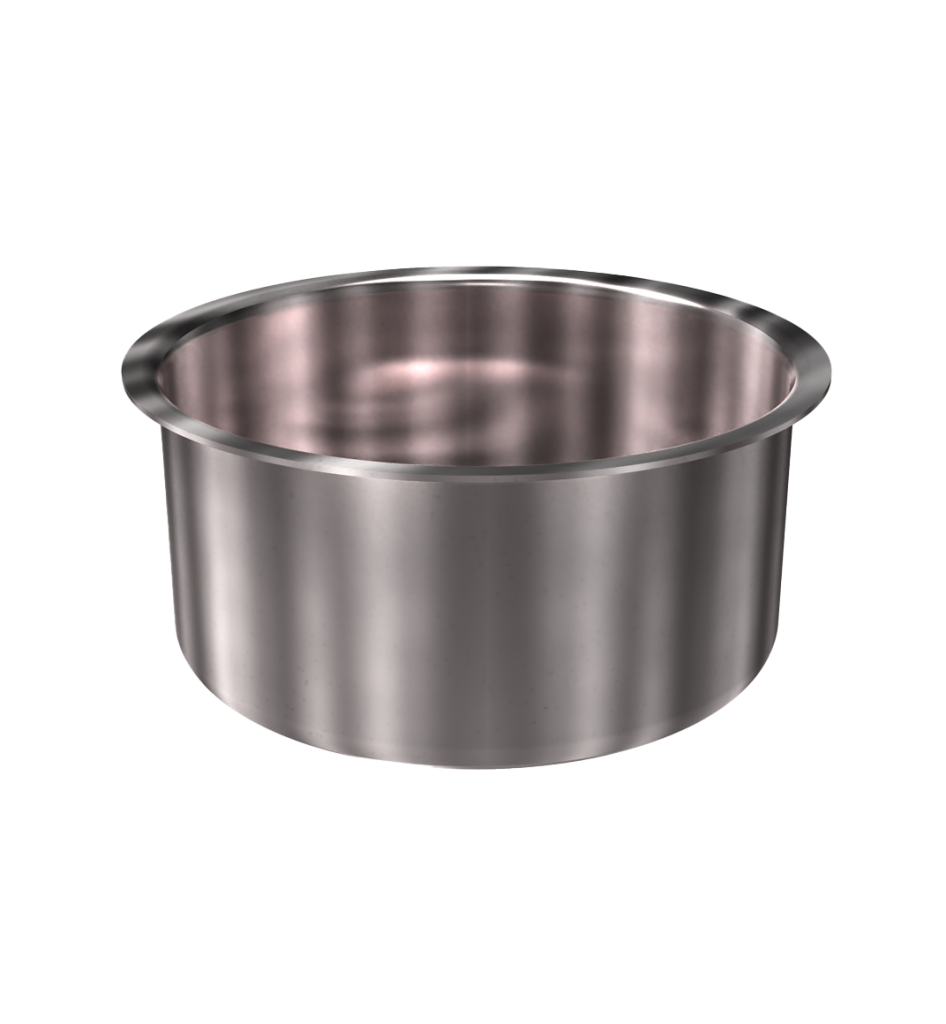 304 Stainless Steel Cup 0.79 Gallon 8" ID 4" OAH