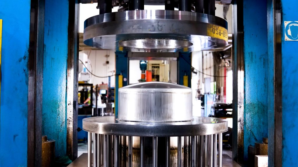 Stainless Steel Dome being deep drawn on press